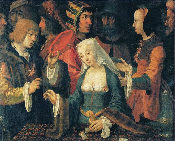 Lucas van Leyden fortune teller oil painting picture